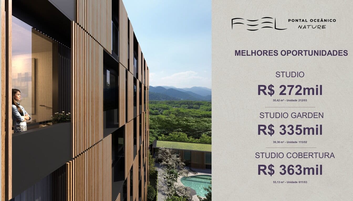 Feel. Studios à venda no Pontal Oceanico, 30m² - Recreio Dos Bandeirantes