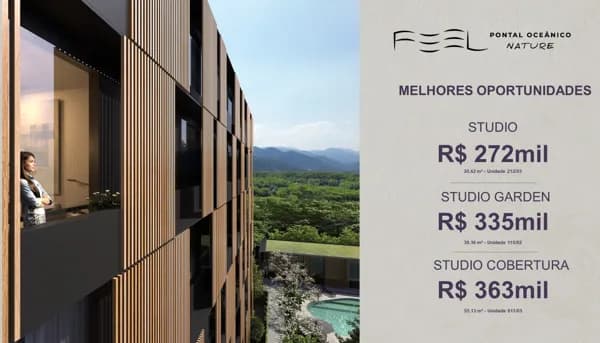 Feel. Studios à venda no Pontal Oceanico, 30m² - Recreio Dos Bandeirantes