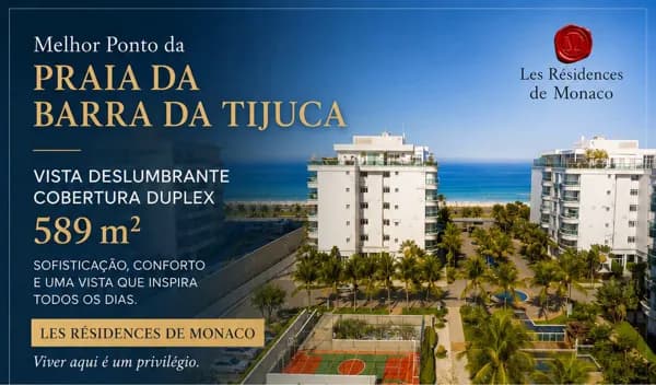 Coberturas a venda na Barra da Tijuca Avenida Lucio Costa, 589m2, Les Residence de Monaco