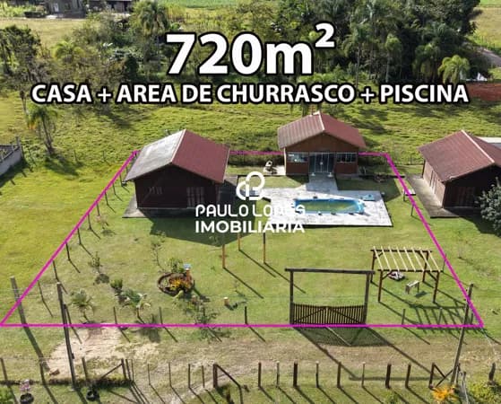 Chácara 720m² c/ Casa + Festas + Piscina no Bom Retiro em Paulo Lopes