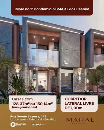 Casa duplex em condomínio à venda no bairro Urucunema - Eusébio/CE