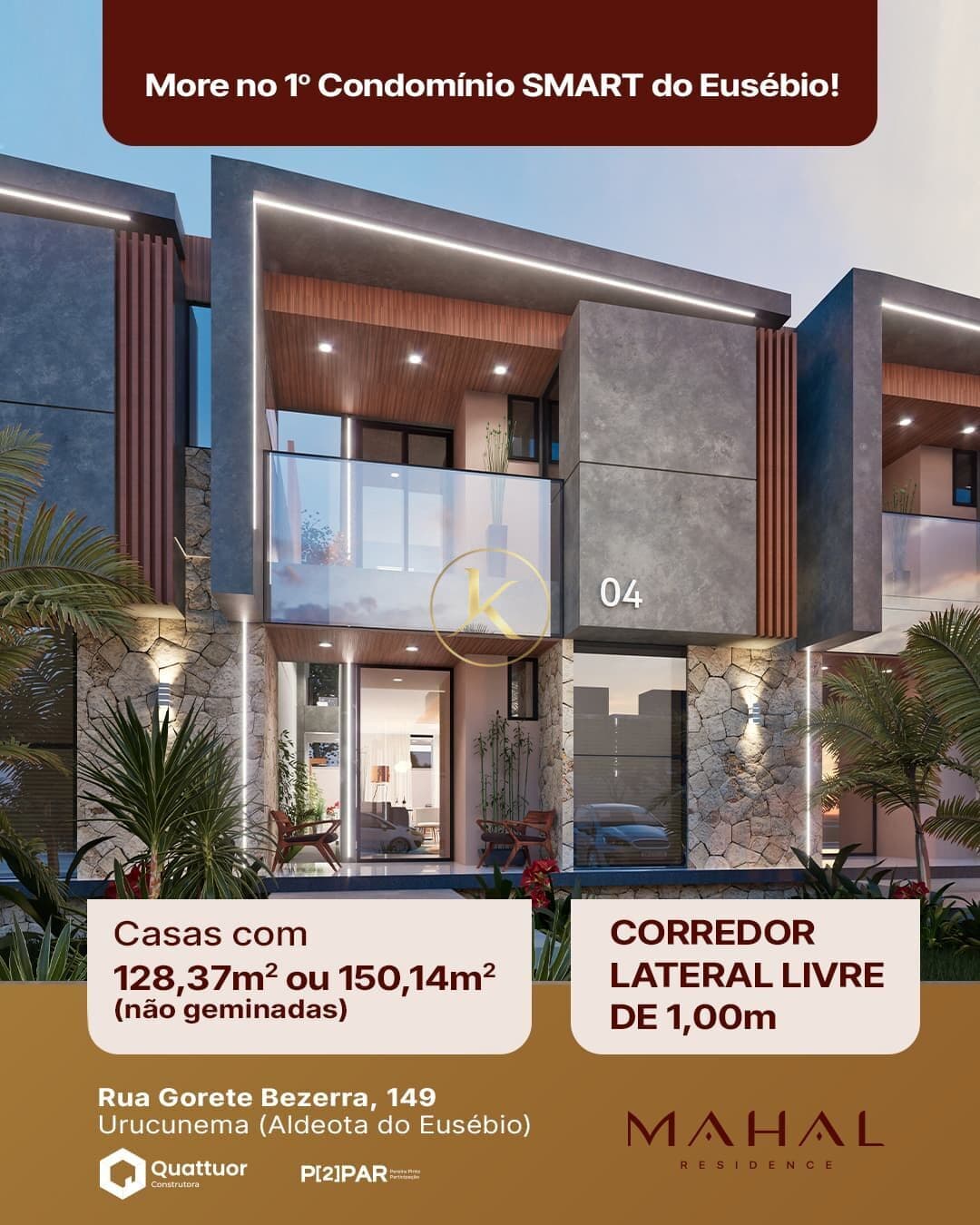 Casa duplex em condomínio à venda no bairro Urucunema - Eusébio/CE