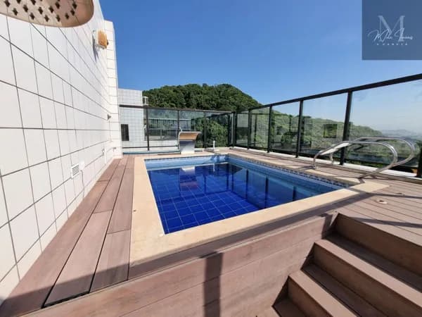 Cobertura Dúplex com 280 m2 útil. Vista Mar. Piscina e churrasqueira. 03 Dormitório. 04 vagas.