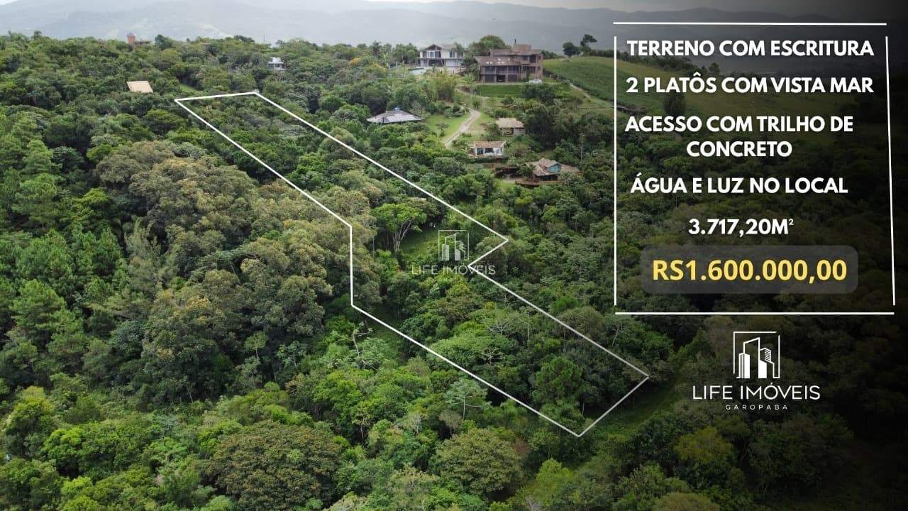Terreno 3.717m² à venda em Garopaba/SC na Praia da Ferrugem com vista para o mar