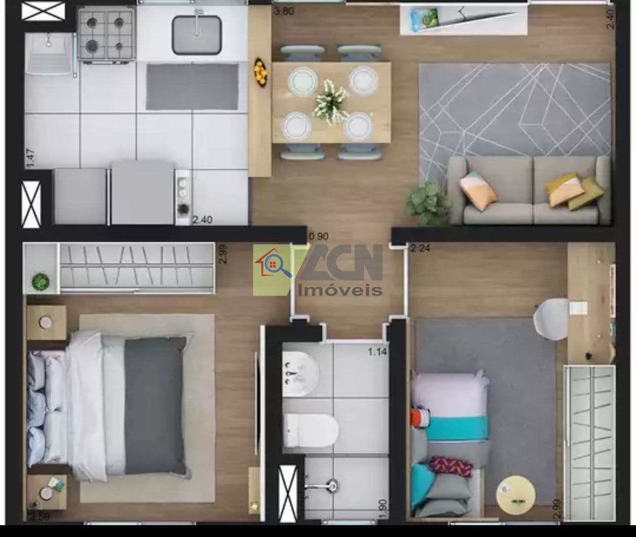 Apartamento Garden em Chácaras Assay, Hortolândia/SP