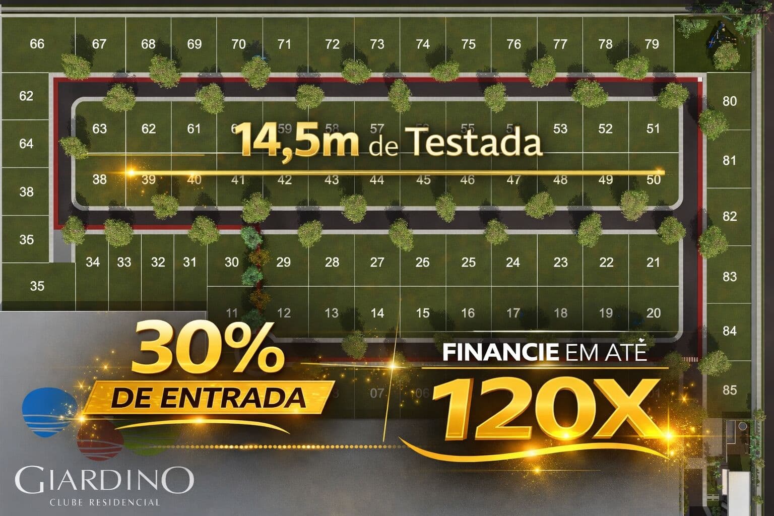 Terreno em Condomínio 239m² - 14,5m de Testada