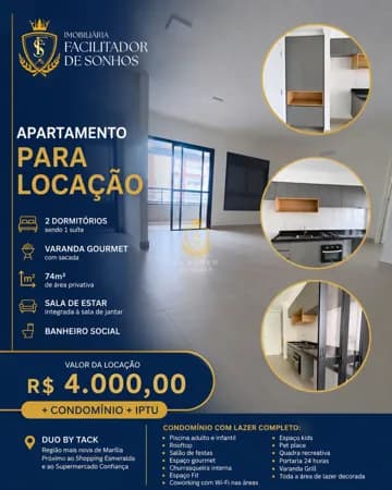 DUO BY TACK — LOCAÇÃO DE ALTO PADRÃO EM MARÍLIA