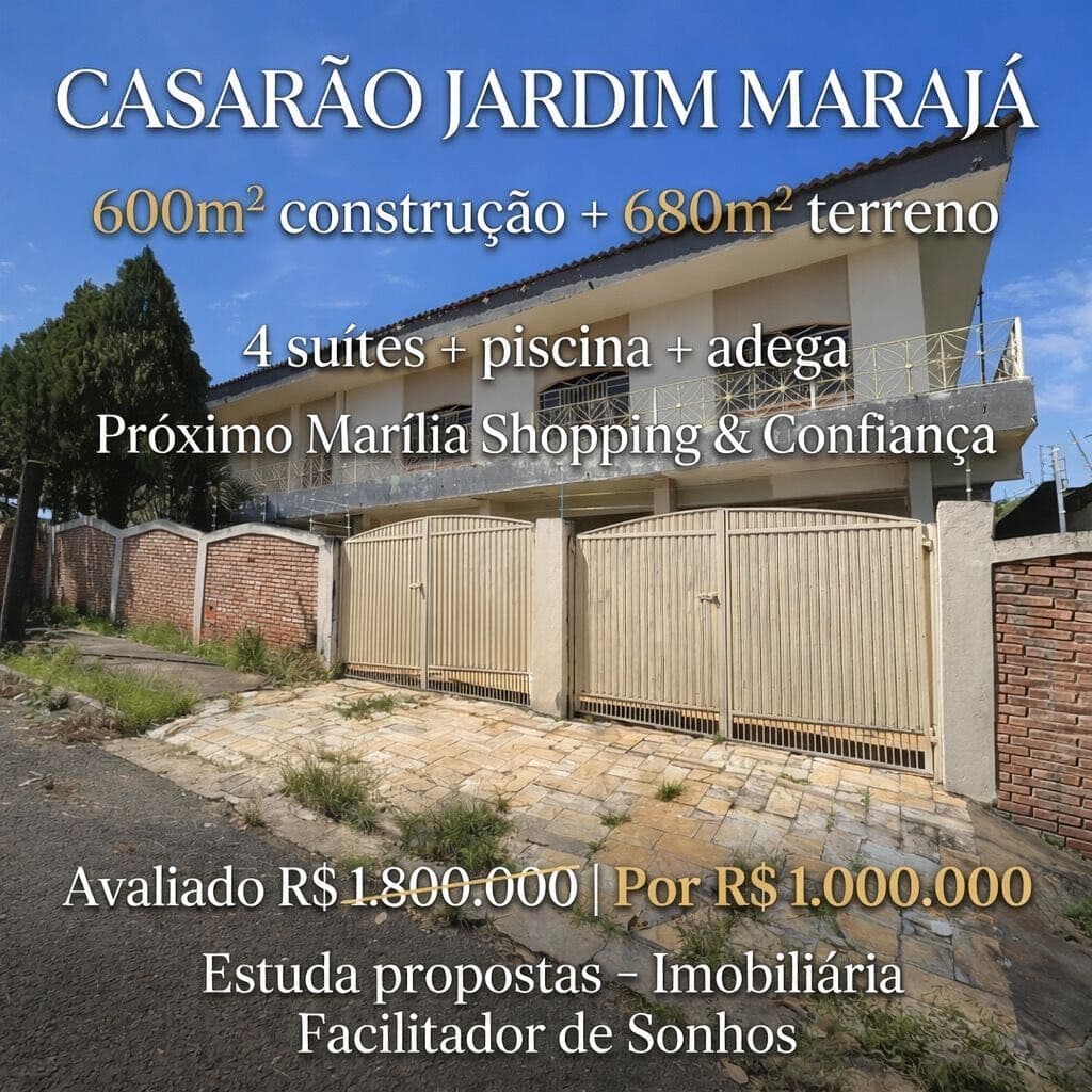 UM VERDADEIRO CASARÃO NO JARDIM MARAJÁ – MARÍLIA