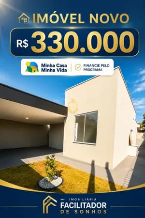 Casa Nova à Venda na Zona Norte de Marília | 2 Dormitórios | Minha Casa Minha Vida | R$ 330.000