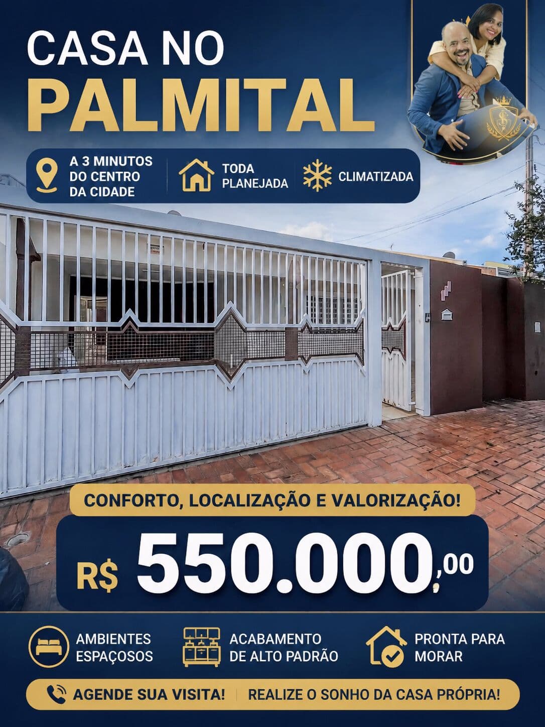 Casa ampla à venda na região do Palmital – Marília/SP