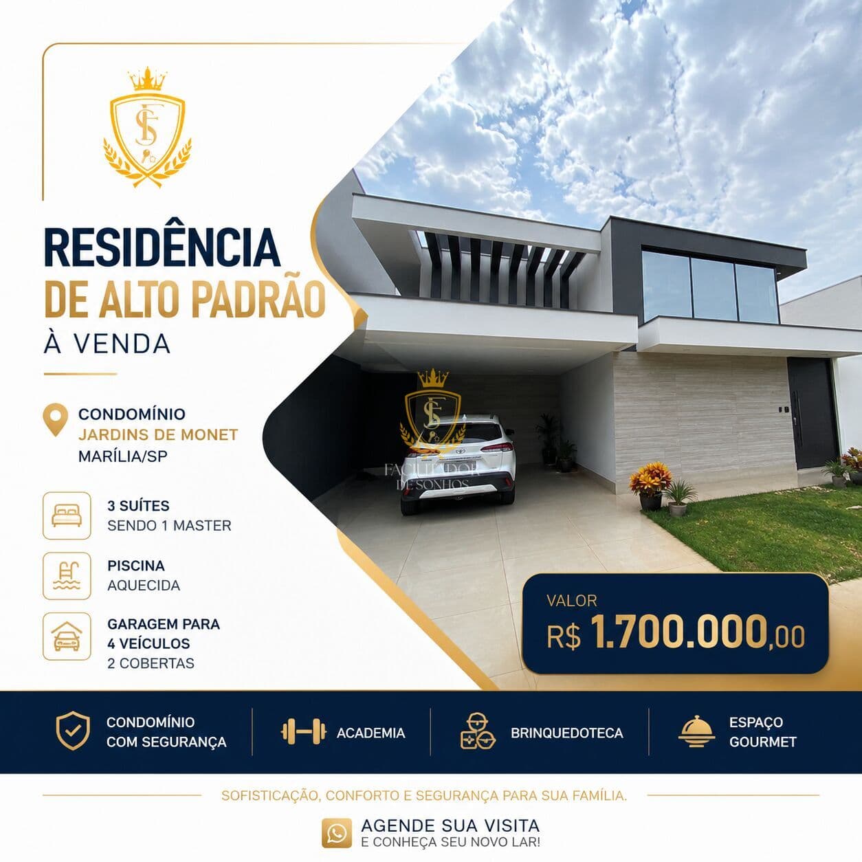 RESIDÊNCIA DE ALTO PADRÃO À VENDA | CONDOMÍNIO JARDINS DE MONET – MARÍLIA/SP