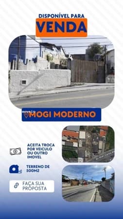 Terreno à venda no bairro Mogi Moderno em Mogi das Cruzes/SP