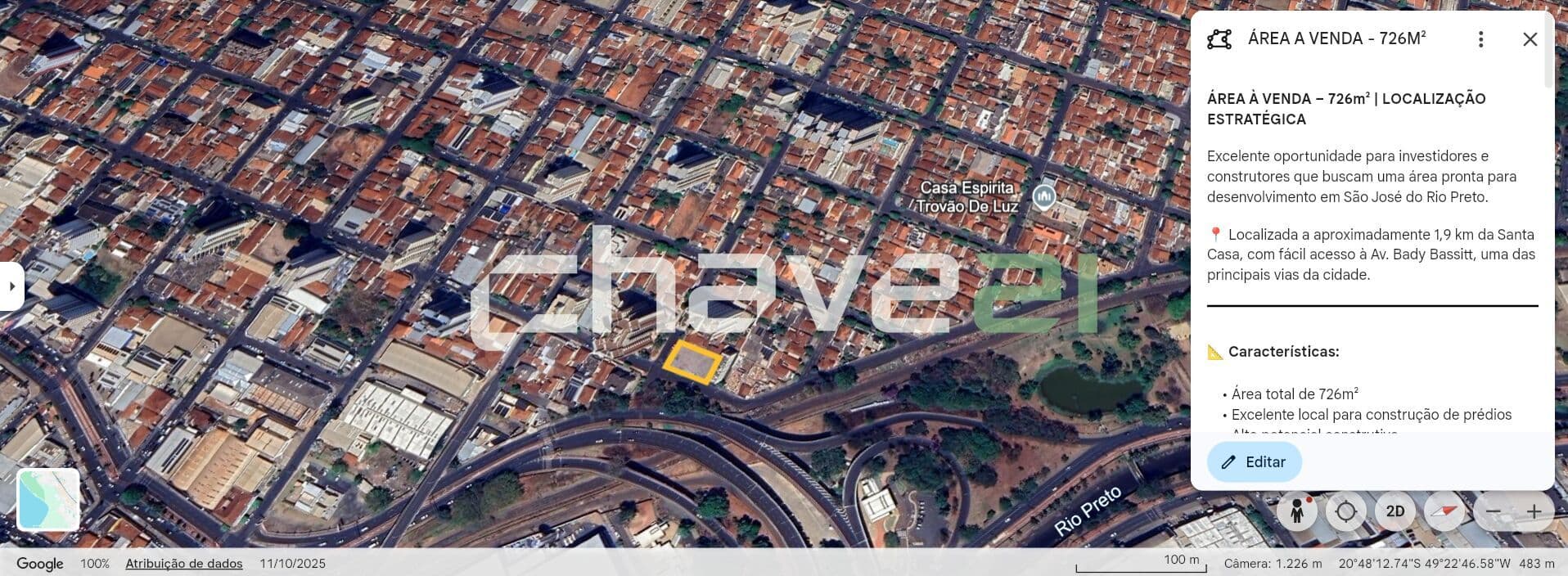 TERRENO À VENDA – 726m² | LOCALIZAÇÃO ESTRATÉGICA