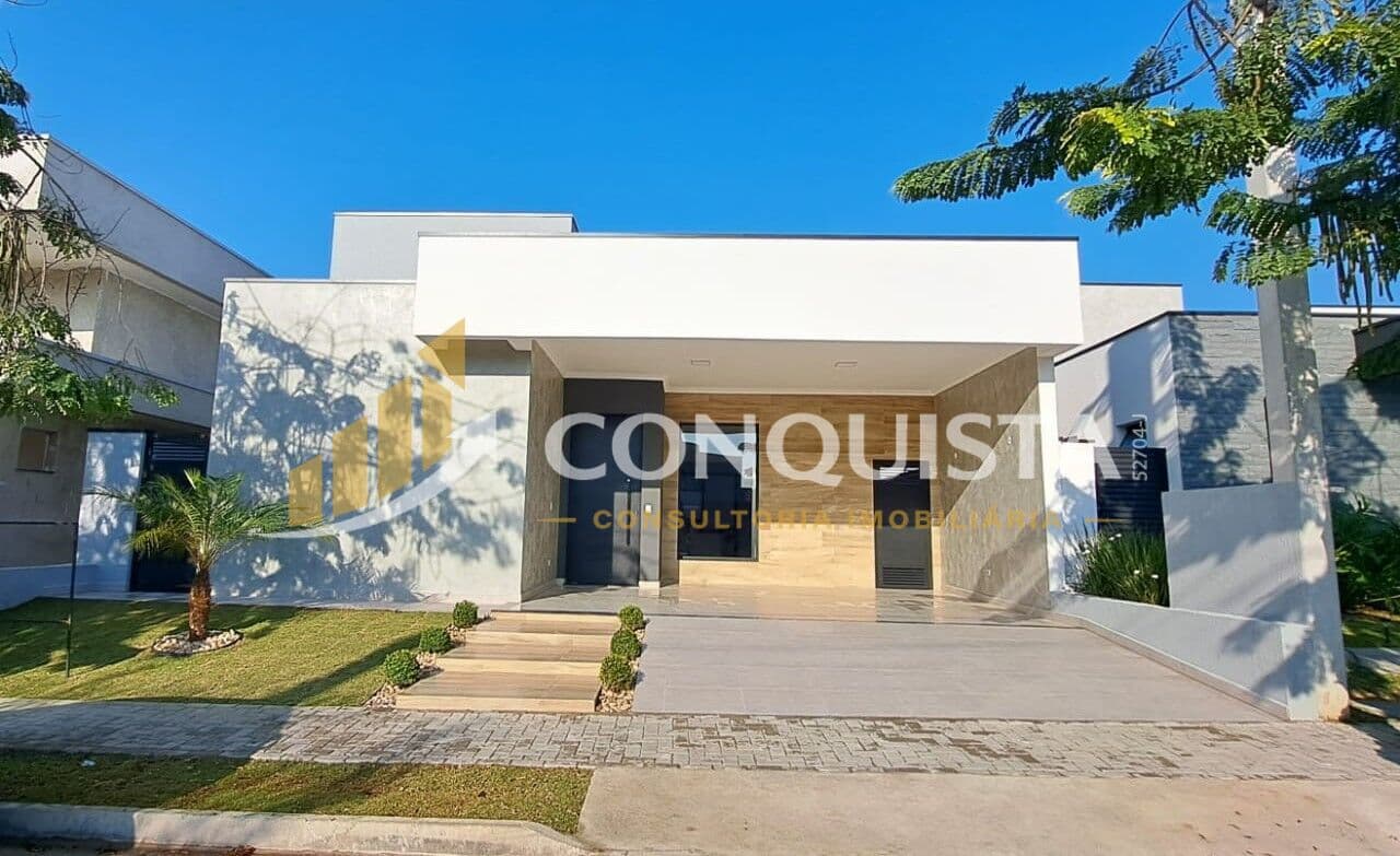 Casa térrea moderna no Ouroville, Taubaté com 3 suítes, closet e área gourmet