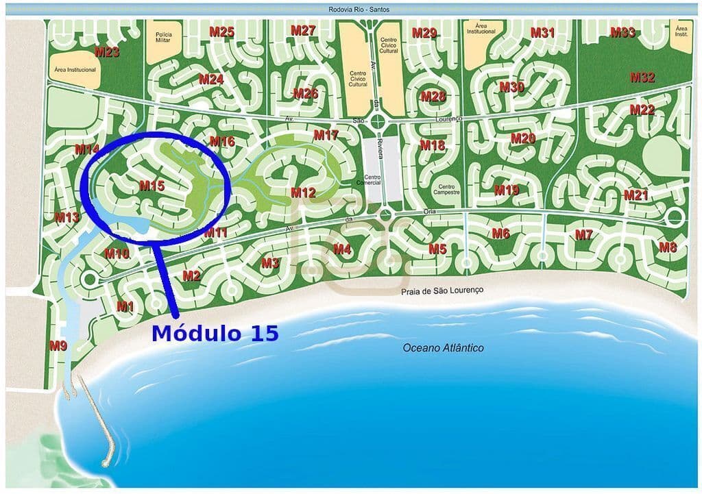 TERRENO À VENDA – RIVIERA DE SÃO LOURENÇO – MÓDULO 15