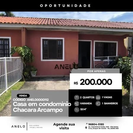 Casa de Condomínio em Duque de Caxias - Chácaras Arcampo
