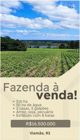 Fazenda/Sítios/Chácaras em Viamão - Área Rural de Viamão
