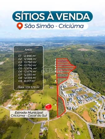 Fazenda/Sítios/Chácaras em Criciúma - São Simão