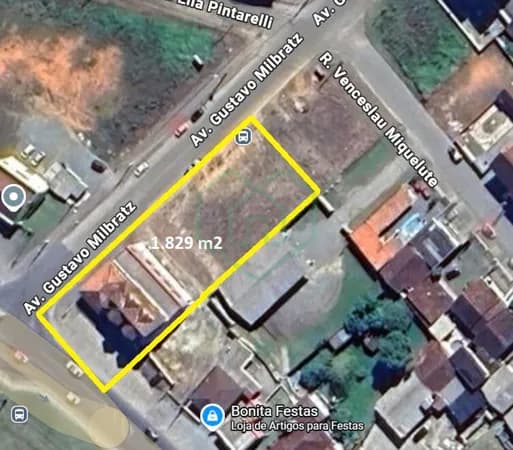 Área Comercial à Venda TERRENO – Araquari/SC 1.829 m2 Avenida Prefeito Alberto Natalino Miguelute