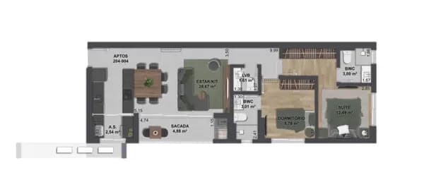 Apartamento à venda no bairro Centro em Florianópolis/SC