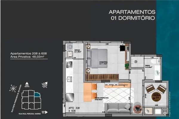Apartamento à venda no bairro Estreito em Florianópolis/SC