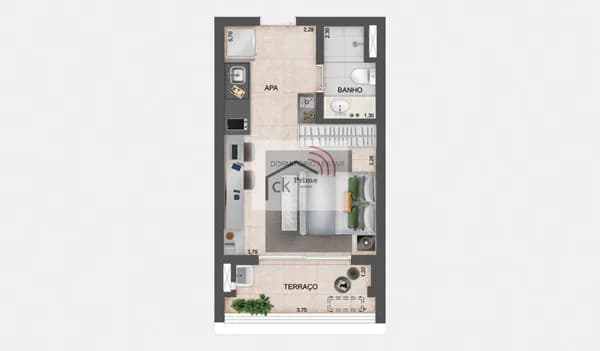 Studio no Exalt Ibirapuera: Conforto e Praticidade