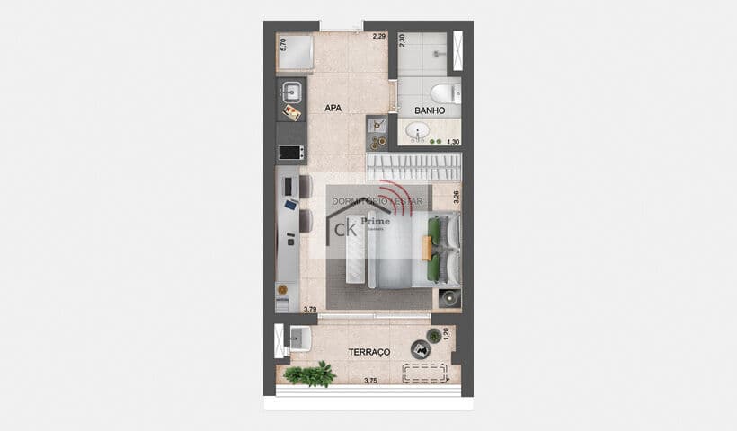 Studio no Exalt Ibirapuera: Conforto e Praticidade
