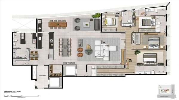 Apartamento de 4 quartos no bairro Funcionários