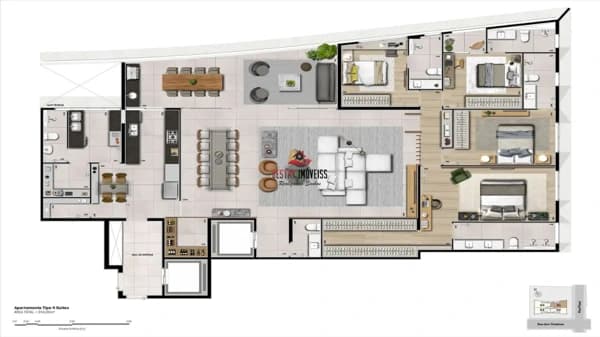 Apartamento de 4 quartos no bairro Funcionários