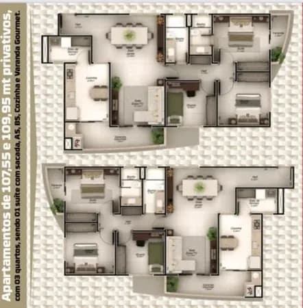 Apartamento com 3 quartos à venda no Bairro Tibery - Uberlândia/MG