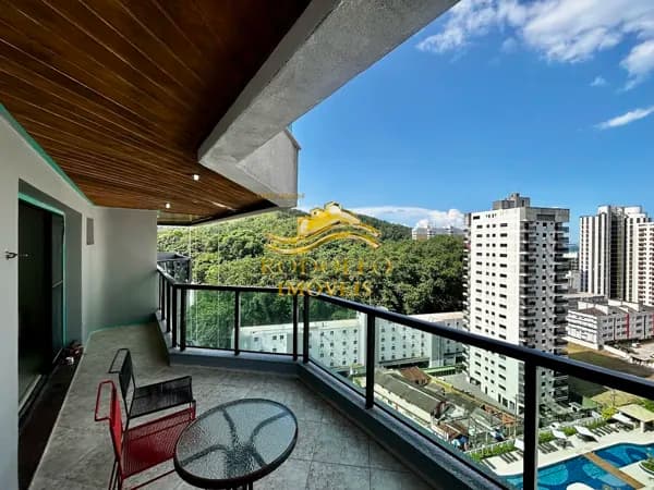 Guarujá-SP Praia do Tombo 2 Dormitórios 92m² 1 Vaga Sacada Mobiliado Ar-condicionado