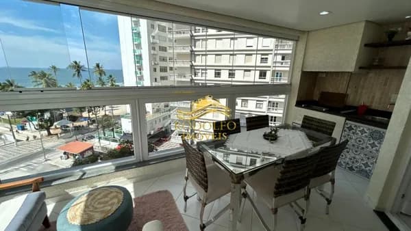 Guarujá-SP Praia das Astúrias 3 Dormitórios 110m² 2 Vagas Vista Mar Espaço Gourmet Piscina Ar-condicionado