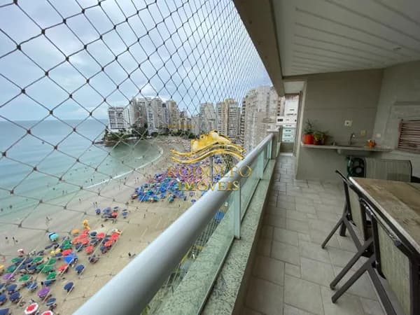 Guarujá-SP Praia das Astúrias Frente Mar 4 Suítes 170,74m² Varanda Gourmet Piscina Sauna Academia