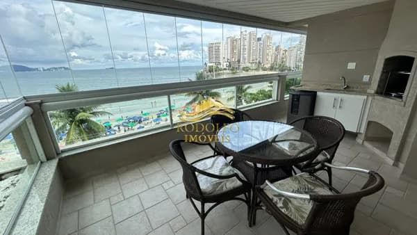 Guarujá-SP Praia das Astúrias Frente ao Mar 4 Suítes 174m² 2 Vagas Ar-condicionado Lazer Completo Varanda Gourmet