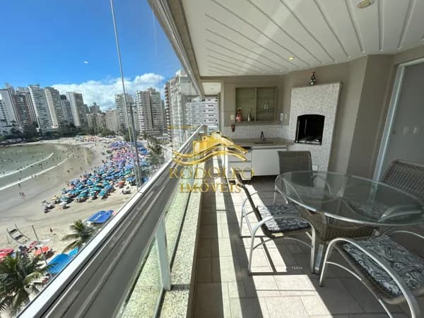 Guarujá-SP Praia das Astúrias Frente ao Mar 4 Suítes 174m² 2 Vagas Lazer de Clube Ar-condicionado