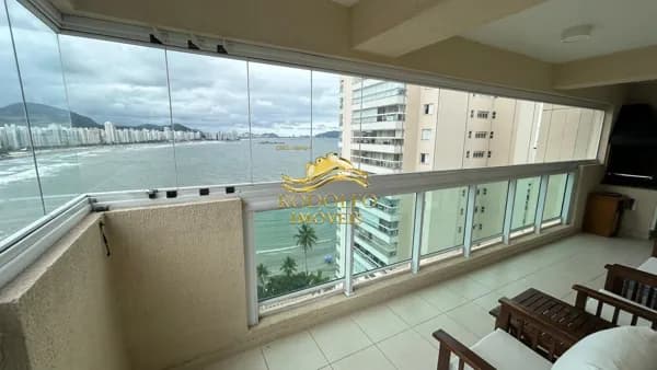 Guarujá-SP Praia das Astúrias Vista Mar 3 Dormitórios 97m² 2 Vagas Lazer Completo Ar-condicionado Varanda Gourmet