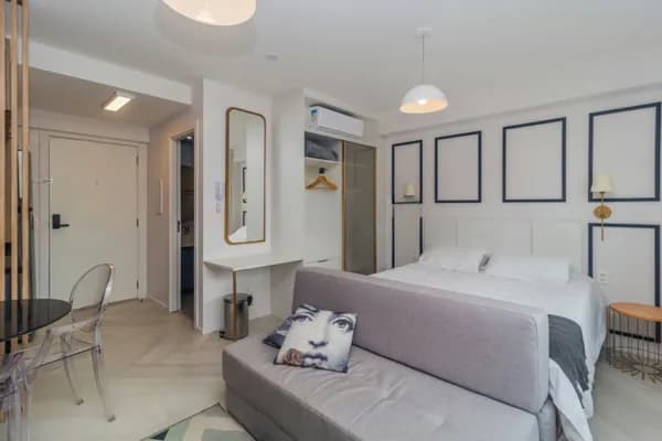 Studio mobiliado no Lucas By YOO com infraestrutura completa