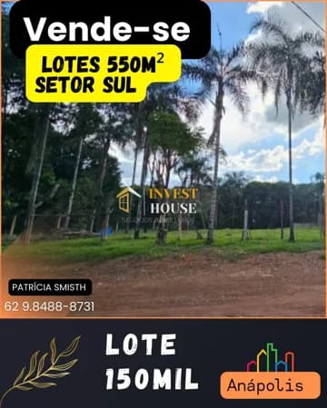 Lote de 550m² no Setor Sul, Anápolis/GO