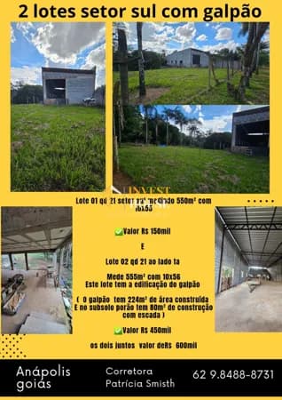 Lote com galpão no Setor Sul, Anápolis/GO