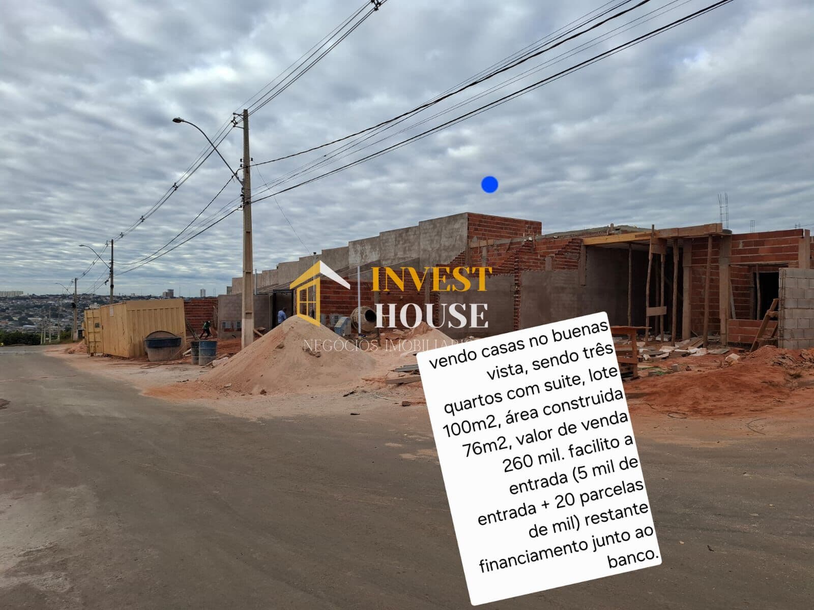 Casa em construção 3/4 1 suíte no Residencial Buenas Vistas- Anápolis/GO