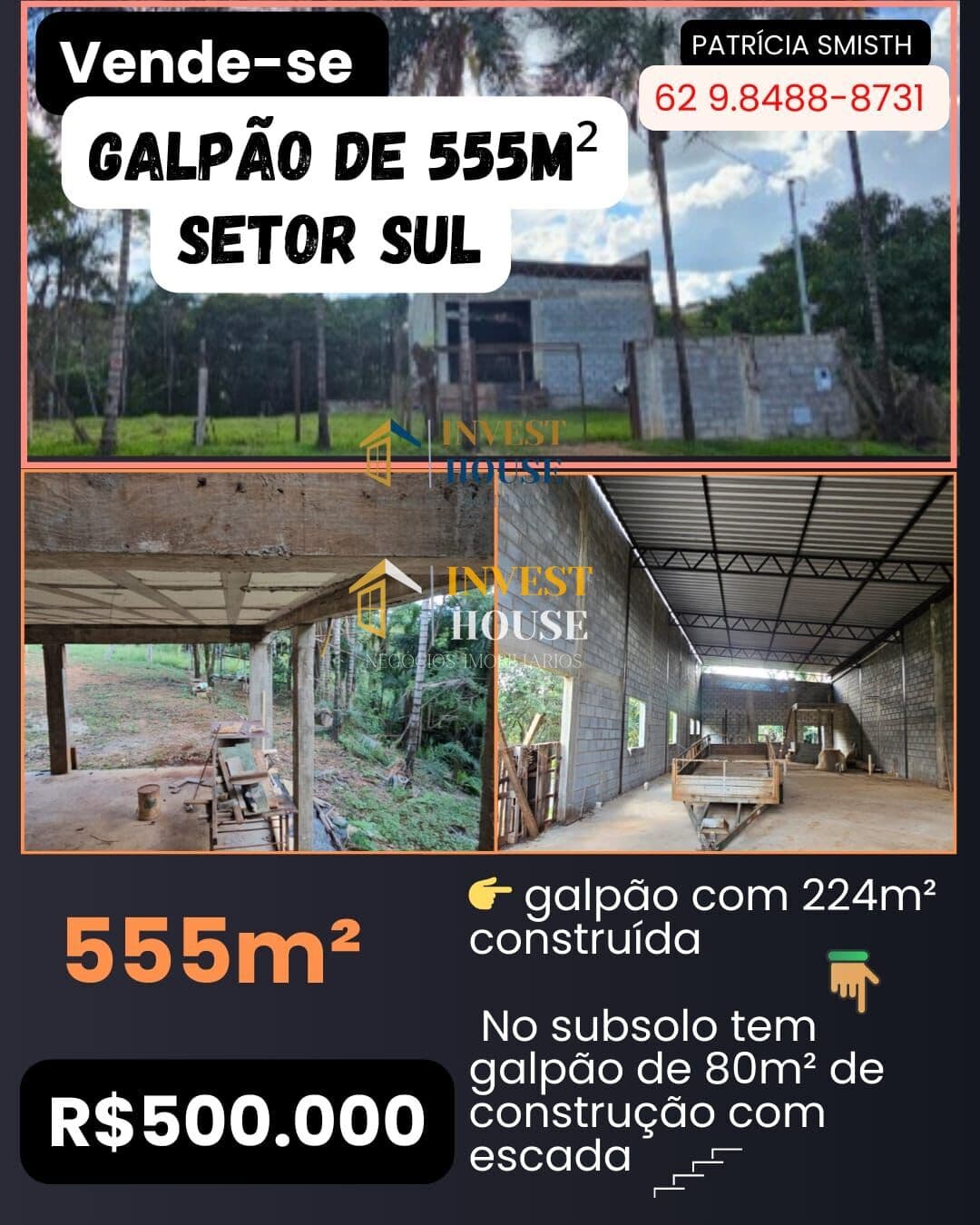 Lote de 555m² com galpão no Setor Sul, Anápolis/GO