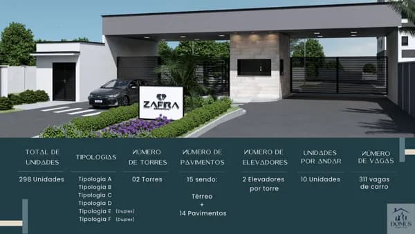 Zafira: plantas de 41m² a 48m² perto do Higa.