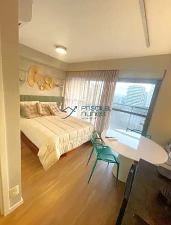 Studio Indianópolis em Andar Alto com Vista