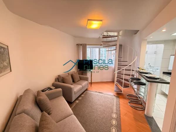 Apartamento Flat Vila Nova Conceição com 1 quarto, sendo 1 suíte, 50m²
