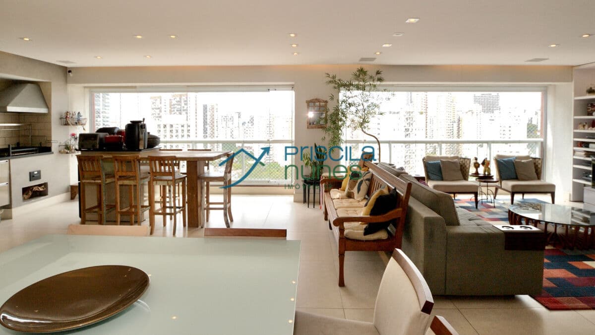 Apartamento Vila Romana com 3 quartos, sendo 3 suítes, 161m²