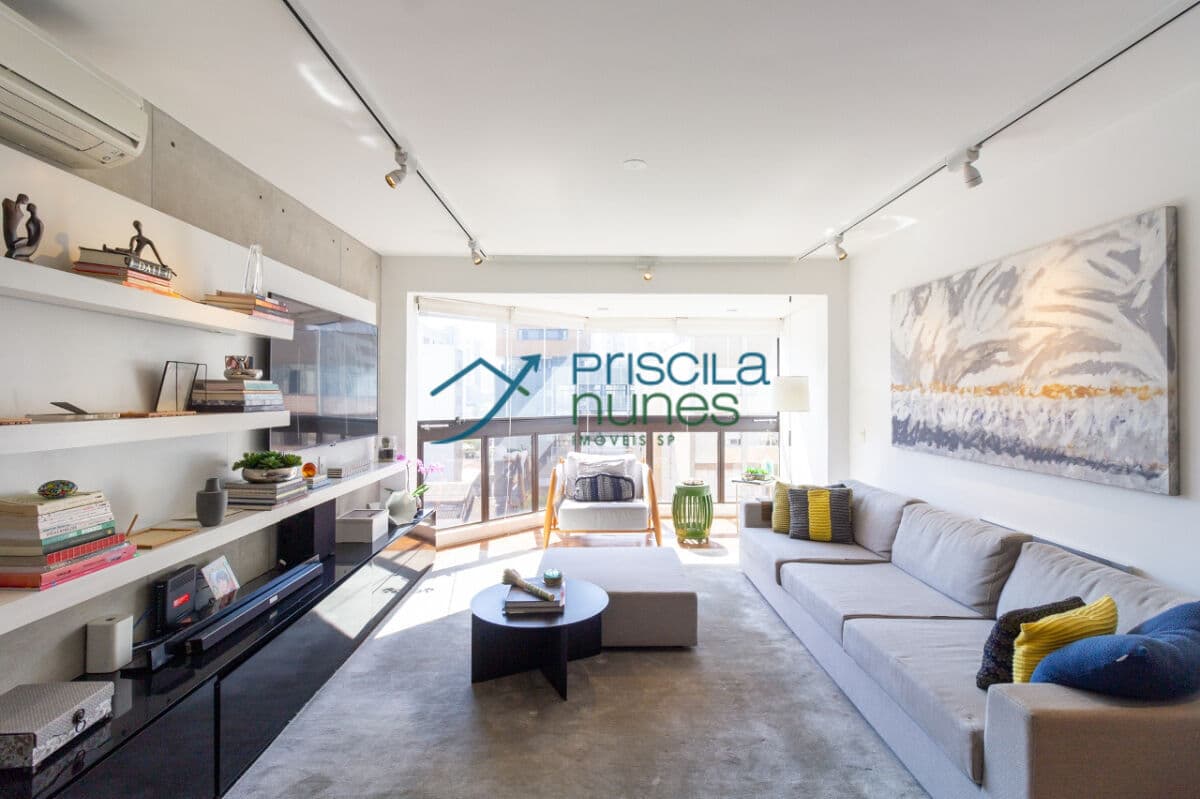 Apartamento Pinheiros Mobiliado com 3 quartos, sendo 3 suítes, 136m²