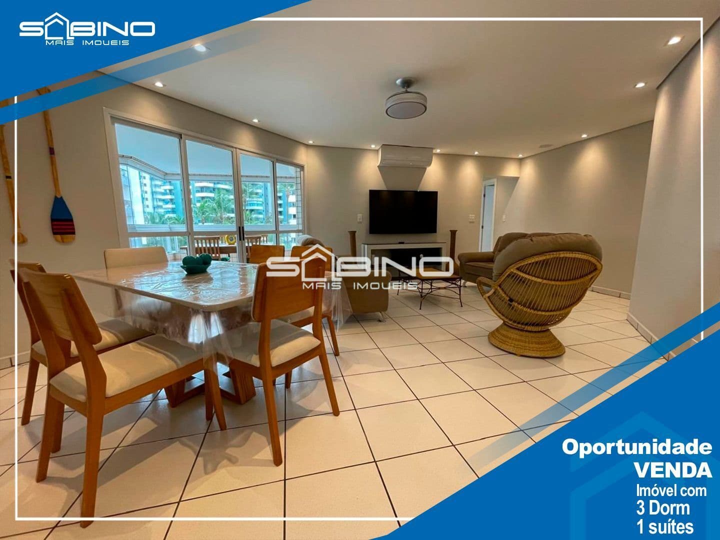 Imobiliária na Riviera, Apartamento à Venda no Edifício Portal dos Trópicos, com 3 dormitórios 1 suíte 107m² área útil, vagas para 2 carros.
