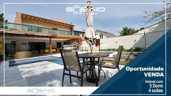 Belíssima casa à venda na Riviera de São Lourenço - Bertioga SP | 5 Dormitórios | 5 Suítes | 390 m² de área útil.