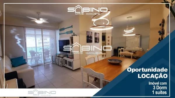 Apartamento para Locação Temporada, com 3 dormitórios 1 suíte 89m² área útil, 2 vagas de garagem