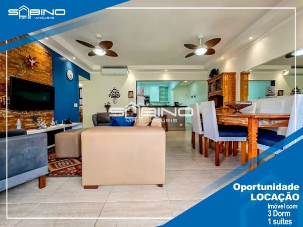 Apartamento para Locação, com 3 dormitórios 1 suíte, 104m² 2 Vagas - Riviera de São Lourenço - Bertioga S/P